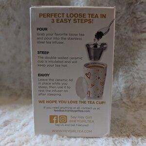 Hey Girl Insulated Tea Cup with Matching Lid